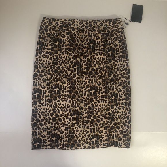 41 hawthorn Brown Small Kristina Leopard Print Pencil Skirt - Picture 1 of 10